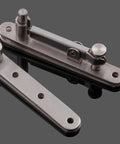 Detachable Wood And Stainless Steel Pivot Hinge With Upper And Lower Metal Hinges Heavy Duty Rotating Door Hardware In Silver Finish