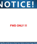 Notice sign stating 'FWD Only' related to 4 Pack Front And Rear Wheel Bearing Hubs For Nissan Altima 2007 To 2019 Maxima 2009 To 2019