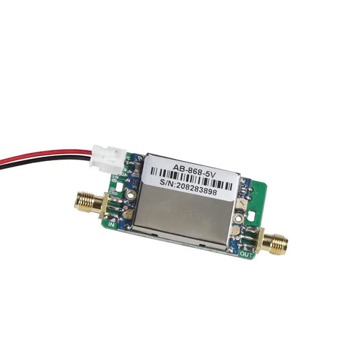 Close-up of Two Way LoRa Signal Booster And Power Amplifier Module For 863-870MHz And 902-928MHz with dual connectors