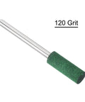 20 Pcs Rubber Polishing Bits Set For Rotary Tools, 6mm Mounted Cylindrical Head With 3mm Shank, 120 Grit, Green