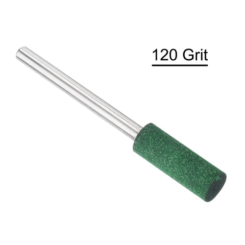 20 Pcs Rubber Polishing Bits Set For Rotary Tools, 6mm Mounted Cylindrical Head With 3mm Shank, 120 Grit, Green