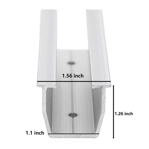 Cross-section of thickened aluminum rail from Heavy Duty Solar Panel Mounting Kit With Thickened Aluminum Rails And Durable Clamps For Outdoor Installations Sturdy Rail System Designed For Rooftop And Ground Mounts