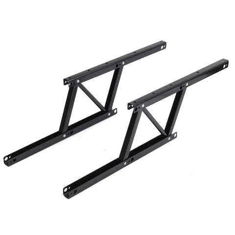 Pair of 38 by 16.5 cm cabinet spring hinges for furniture, 125 degree opening, zinc alloy build, 165mm barrel, durable one color finish.