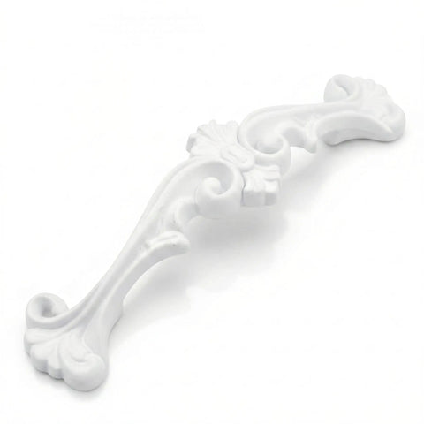 Antique Style Cabinet Hardware Set White Six Pack Old School Vintage Drawer Pulls For Dresser Nightstand 3 Inch Hole Centers