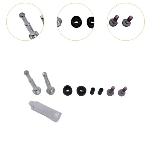 Top Tier Front Brake Caliper Guide Pin Set For Smooth And Reliable Vehicle Maintenance Featuring Durable Metal Construction For Easy Installation And Superior Performance On Your Car, parts laid out