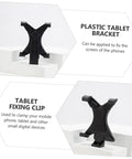 Tablet Screen Fixation Clip Car Phone Holder Quick Install Flat Chuck Mount made of durable black plastic shown in product view