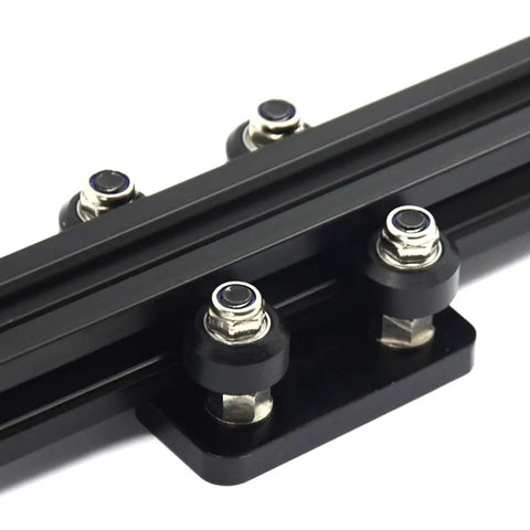 2040 European Aluminum Profile Pulley V Groove Compact Five Wheel Gantry Plate for 3D Printer Accessories with Black Aluminum Alloy Frame and Easy Mounting on Extrusions Durable Lightweight Build Dope for DIY Builders, black V-groove pulley plate on 2040 extrusion