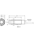 Technical diagram of M18 Proximity Sensor Detects Metal And Non Metal Objects From Plastic Glass And Wood With 10mm Detection Range.