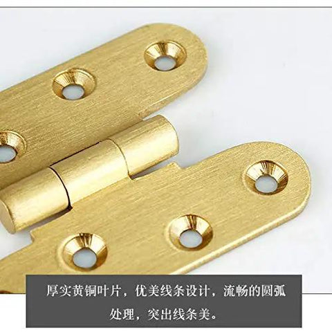 Copper Mini Flat Box Folding Butt Hinges 2 Pack For Doors And Cabinets DIY Craft Supplies, close-up of copper hinges on white background