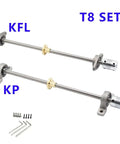 Kick Your 3D Printer Up A Notch With This Premium T8 Lead Screw Kit Featuring Two 1000mm X 2mm Pitch Rods, Dual KFL08 Flange And KP08 Pillow Block Bearings Plus A Smooth 5x8 Coupler For Epic Z Axis Precision And Reliability Anytime. T8 lead screw kit with 1000mm rods, KFL and KP bearings, coupler