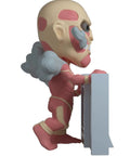 Side view of Colossal Titan Vinyl Figure 5 Inch From Attack On Titan Anime Series Collectible Figurine With Detailed Exposed Muscle Design