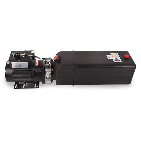 Side view of Beefed Up 3.7 Gallon Hydraulic Pump Unit For Car Lifts 3HP 2950 PSI Replacement Pump With Relief Valve 220V Motor
