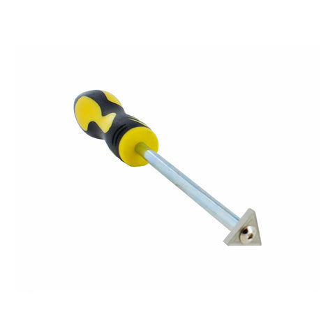 Carbide Tip Grout Removal Hand Tool With Soft Grip Reversible Triangle Blade For Detail Work In Tight Spots Great For Grout Mortar Caulking Residue Cleanup And Precision Scraping, soft grip handle and triangular blade
