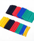 140 Pc Heat Shrink Sleeve Kit For Wire Repair, Flame Retardant Rubber Cable Wrap Tube, Electrical Insulation Sleeves With Stretchy Fit For Harsh Shop Environments And Quick Fixes Without Disconnecting Parts. assorted color sleeves laid out