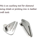 Leather Stitching Punch Aid Plate And Crane Scissors Kit For Leather Crafting, Diamond Lacing Chisel Pricking Iron Aid