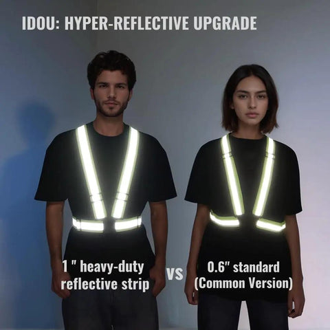 Road Ready Heavy Duty High Vis Safety Strap Vest Engineered For Day Shift Workers Demanding Peak Night Glow And Bulletproof Polymer Straps That Will Never Tear Up In Comfortable Oversized Cut, shown with heavy-duty reflective strip.