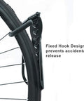 Image showing fixed hook detail of the Garage Wall Mount Bike Storage Rack 2 Pack, Vertical Bike Hooks, Space Saver Hanger System For Garages.