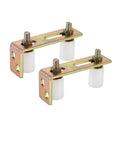 Slide Gate Guide Roller With L Post Bracket And Dual Nylon Rollers For Sliding Gates, Galvanized Steel, 1.18 Inch Wheel, Pack Of 2