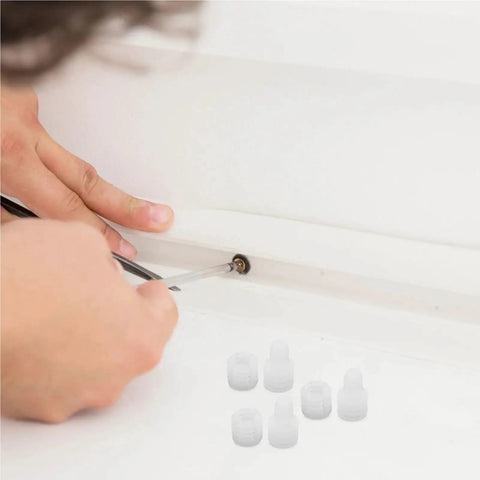 Get A Sweet Deal On This 80 Pcs White Nylon Cabinet Expansion Plug Set, The Ultimate Threaded Inserts Furniture Repair Kit For Solid Wood Screws And Hinge Mounting Jobs That Truly Hold Tight So You Can Fix Any Damaged Cabinet Without Stress Or Hassle At. white nylon expansion plugs for cabinet hinge repair in wood