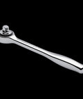 Premium Double Pawl Ratchet With Contour Grip Three Eighth Inch Drive Seven And One Thirty Second Inch Reach Heavy Duty Pro Grade Tool