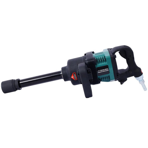 Boss Pneumatic Impact Wrench With Long Shank And Hella Big 38Mm 41Mm Sockets For Rig Repair And Garage Beatdowns Pro Mechanic Grade Tool For Heavy Labor And Shop Grind side view showing heavy-duty design and long shank.