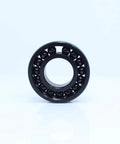 Two Pack 6006 Full Ball Bearings Rock Solid Heat Resistant Up To 500 Degrees Celsius 30X55X13MM front view of black steel ball bearing.
