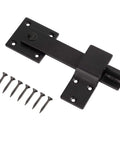 Heavy Duty 6 Inch Farm Flip Gate Latch For Outdoor Wood Fence And Barn Doors, Solid Black Gate Lock Hardware with screws