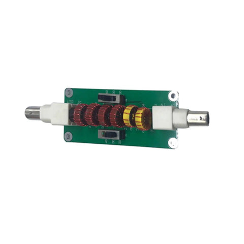 20m 30m 40m CW Low Pass Filter For Radio And TV Broadcasting Cranks Up Crystal Clear Audio And Cuts Out Unwanted Frequencies With 7 MHz 10 MHz And 14 MHz Range For Pristine Signals, compact filter on white background