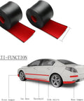Premium Solid Rubber Car Skirt Guard Strip For Tesla Cybertruck Crush Proof Curb Armor Heavy Duty shown on vehicle body panels.