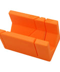 Compact 90 Degree And 45 Degree Cutting Guide For Woodworking, orange plastic 90°/45° miter and straight cut guide with clear angle markings