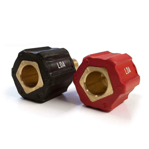 Black and red International Dinse Type Machine Plug Adapter For Male And Female Connection, Simple And Safe, Interchangeable With MK Product 042-465
