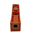Front view of 15 Degree Locator Angle Woodworking Tool With Hole Drill Guide And Screw Jig Positioner made of nylon PA6
