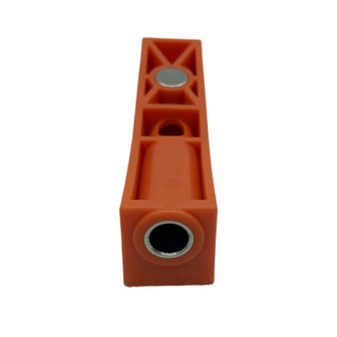 Front view of 15 Degree Locator Angle Woodworking Tool With Hole Drill Guide And Screw Jig Positioner made of nylon PA6