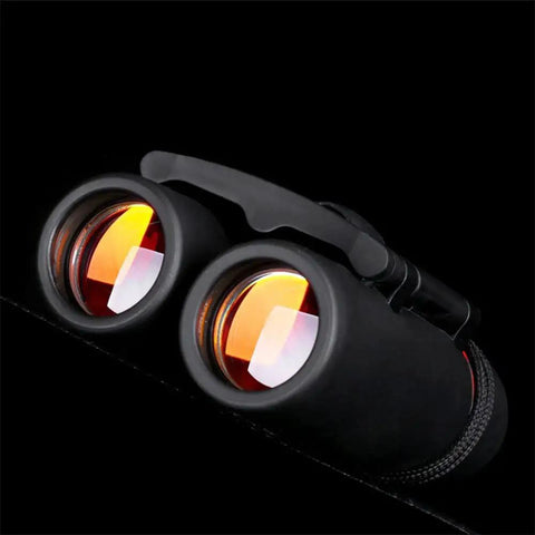 Compact 10x Magnification Folding Binoculars With Wide View For Bird Watching, Low Light Night Vision, Totally Great For Camping, Hiking, Traveling And Outdoor Adventures, folded black binoculars