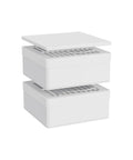 Top Tier Solder Fume Extractor Dropping Mean 1400Pa Suction Force Alongside Quiet Three Stage Activated Carbon Scrubbing To Keep Your Workshop Fog Free, stacked white filter boxes.