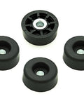 Ultra Super Soft Round Rubber Feet Bumps.437 H By 1.062 D Heavy Duty Furniture Glides in a set of four, black rubber design.