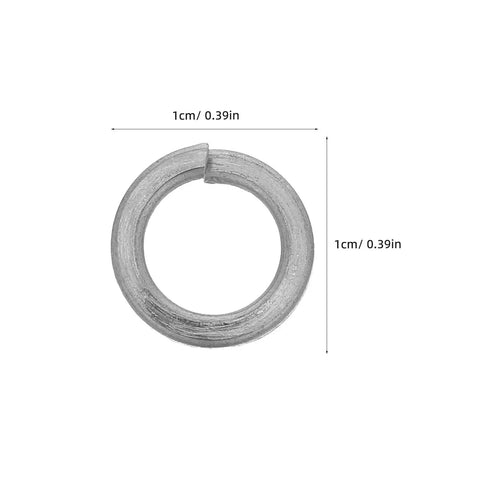 Heavy Duty 300 Piece M6 Stainless Steel Spring Lock Washers Anti Loosening Hardware Fasteners For Bolts And Nuts, 1cm size.