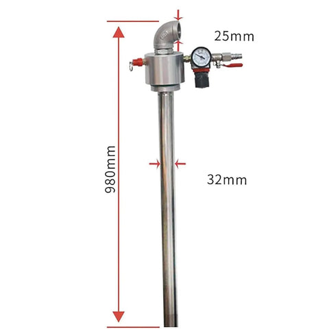 Joverex 4 Inch Stainless Steel Pneumatic Drum Pump For Diesel Hydraulic Oil Transfer Air Operated Chemical Fluid Pump With Digital Pressure Gauge High Flow Rate 180-220Kg Barrel Adjustable Flow Speed