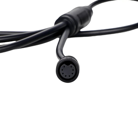 Close-up of Universal Ebike 1T4 Connector Extend Cable, showing 8-pin controller link for electric bike systems.
