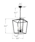 Dimensions of Industrial Steel Cage Lantern Pendant Light With Candle Style Iron Frame Gold Finish Ceiling Chandelier
