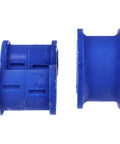 Blue rubber components of Steering Rack and Pinion Bushing Kit MT 2228 BS 2225 For Nissan Armada Titan 2004 to 2015 Improve Steering Response Quiet Ride and Reduce Play and Vibration While Driving