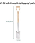 Heavy Duty 41 Inch Stainless Steel Border Spade With D Grip Handle For Garden Digging And Transplanting, Traditional English Style Flat Shovel
