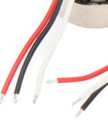 Close-up of wires from 1503 Brushless Motor For 4 Axis RC Planes And UAV Multicopters 7.4V Metal Body High Performance RC Aircraft Motor