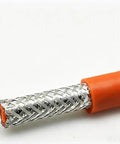 Straight Up Bulletproof Flexible Silicone High Voltage Shielded Cable For EV Battery Charging, showing copper core and shielded end.