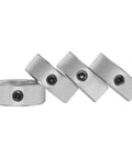 Zinc Plated Set Screw Shaft Collars Three Eighths Inch Bore Four Piece Pack Carbon Steel Heavy Duty for Industrial Machinery