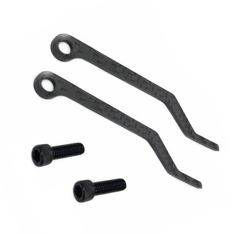 Tough As Nails Carbon Fiber Chain Catcher For Road Bikes includes two carbon fiber clips and mounting screws for secure installation.