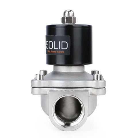 Heavy Duty 1 Inch Stainless Steel Electric Solenoid Valve 110VAC Normally Closed For Air Water Gasoline Diesel Fuel And More