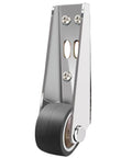 Heavy Duty Gate Caster Wheels To Kick The Drag On Sagging Wooden Gates And Yard Fences Made From Toughest Thermoplastic Rubber, close-up view.