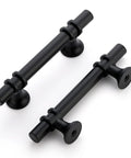 Black Cabinet Pulls 25 Pack, 3 Inch Hole Center, 5 Inch Total Length, rust-resistant stainless steel handles close-up view