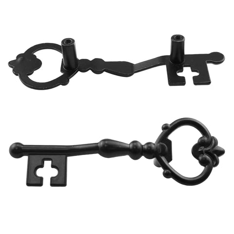 Black Antique Drawer Pull Handles Set Of 2 Retro Dresser Cabinet Knobs with screws, zinc alloy hardware.